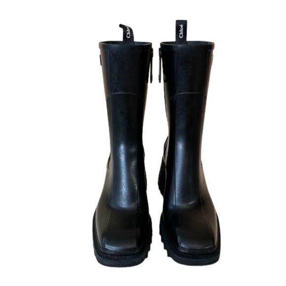 CHLOE Betty Black Rain Boots - Picture 2 of 12